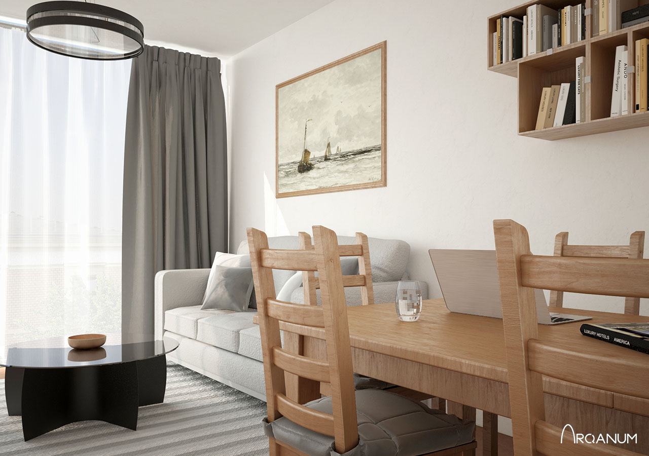 Building of eleven houses in Sagunto, living room
